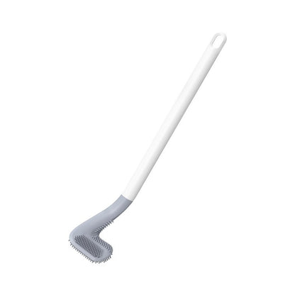 Long-Handle Angled Toilet Cleaning Brush with Flexible TPR Bristles