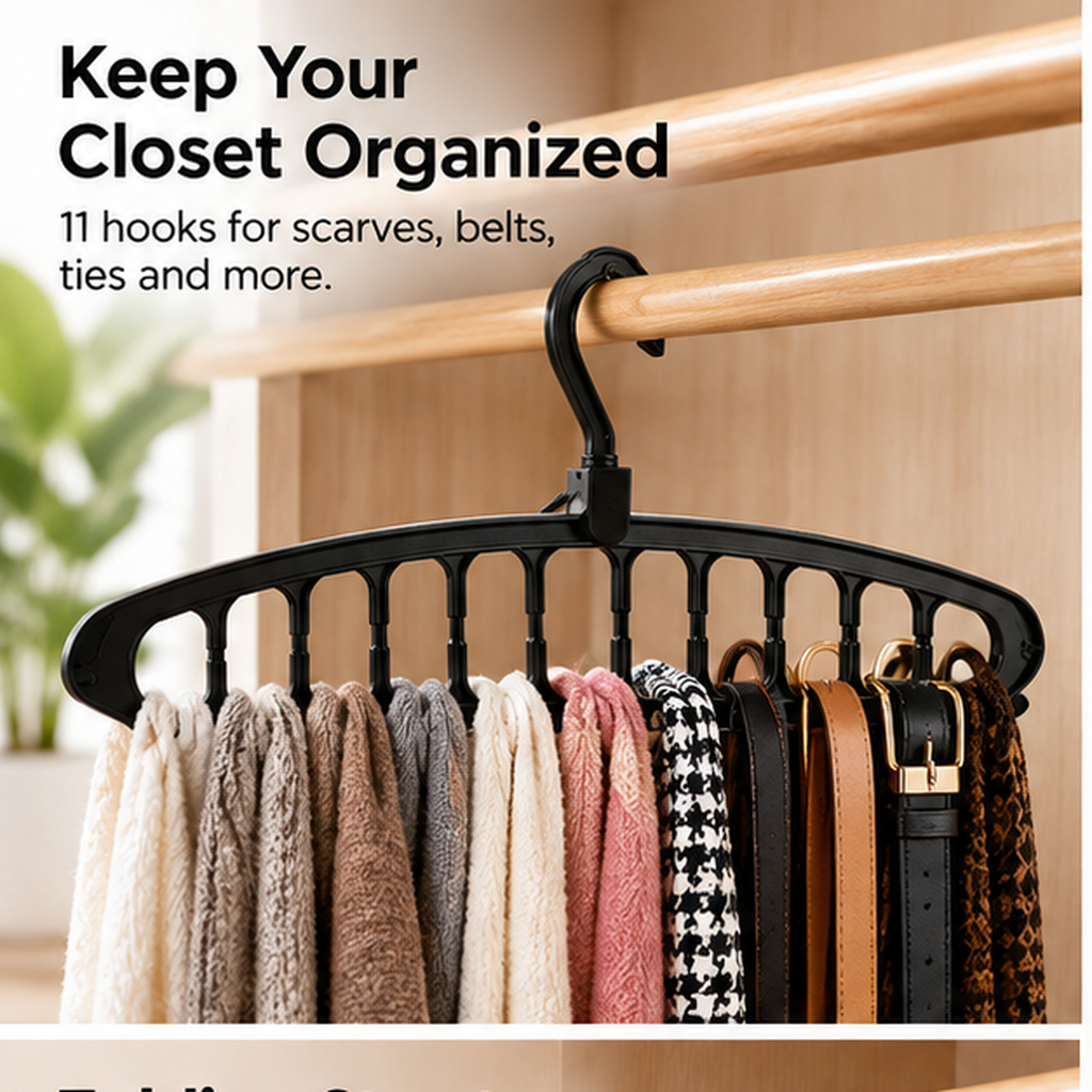 360° Rotating 11-Hook Folding Clothes Hanger