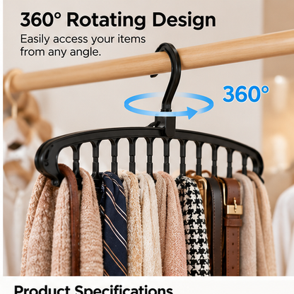 360° Rotating 11-Hook Folding Clothes Hanger